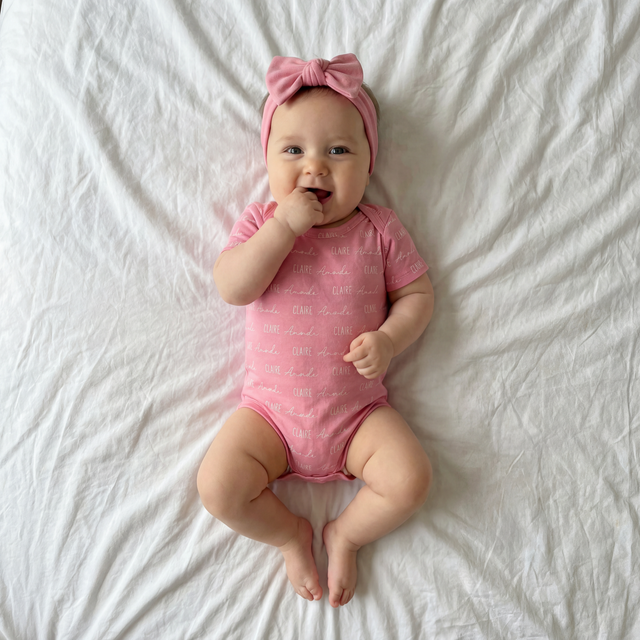 Personalized Bodysuit Font Duo in Peony