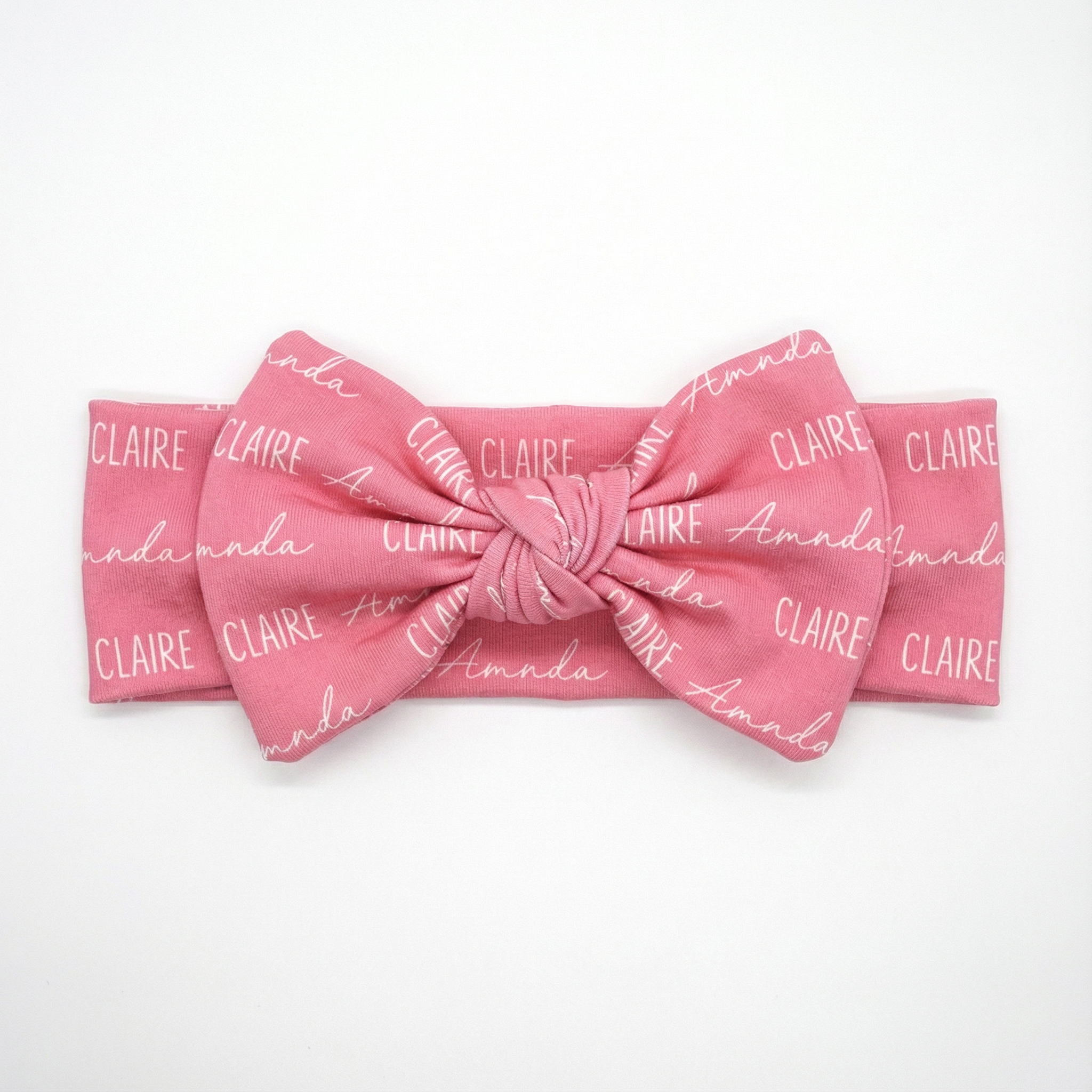Personalized Bow Headband Font Duo in Peony