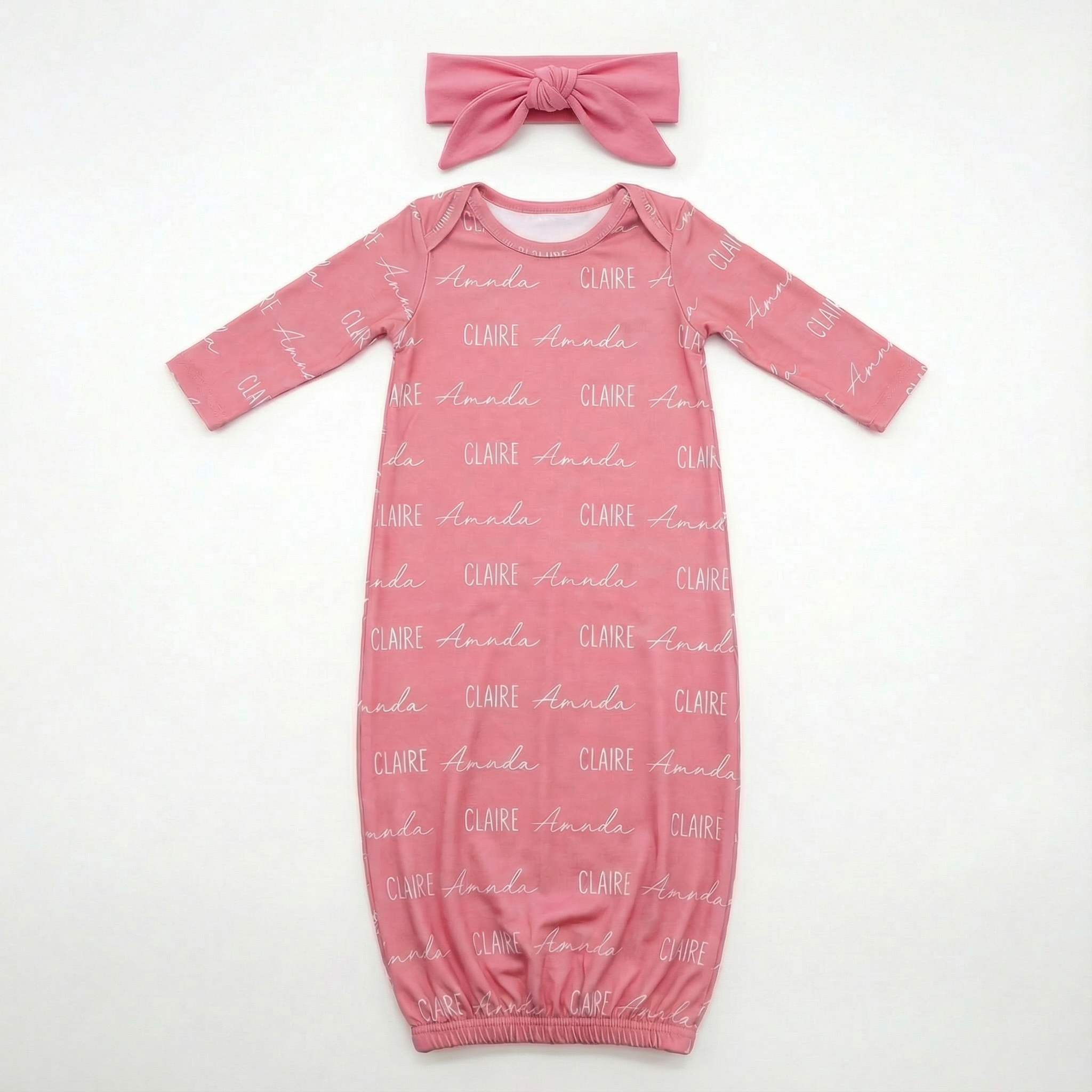 Personalized Sleep Gown Font Duo in Peony
