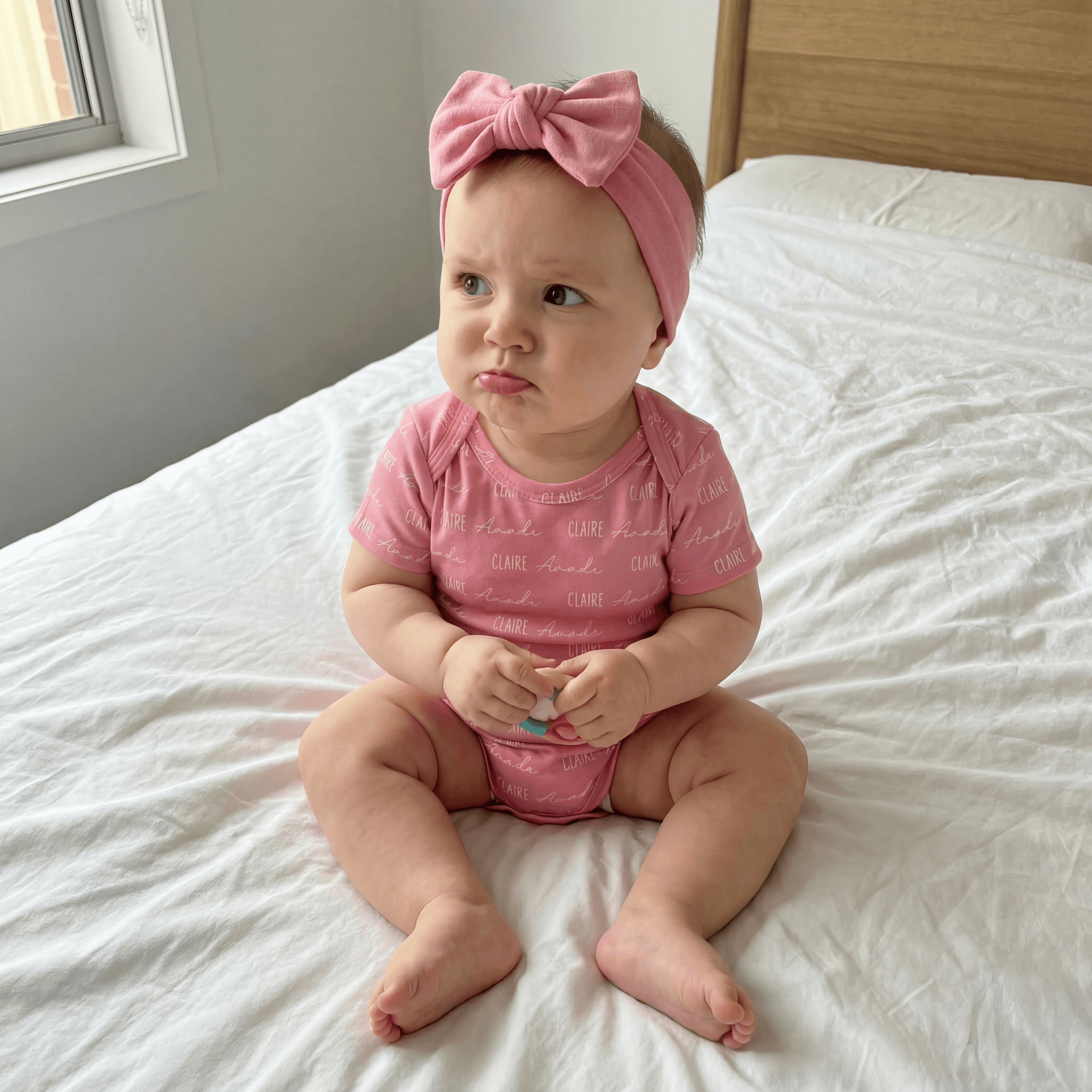 Personalized Bodysuit Font Duo in Peony