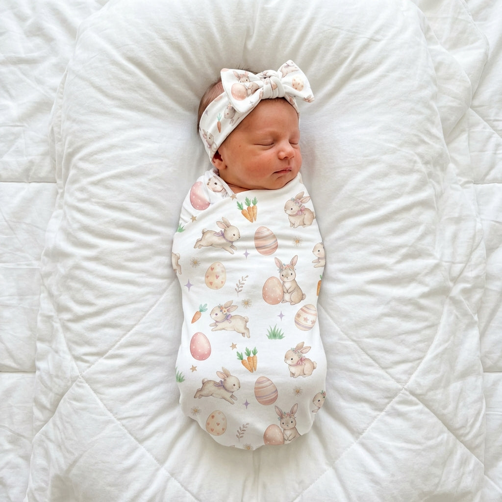 Swaddle in Pink Easter Eggs