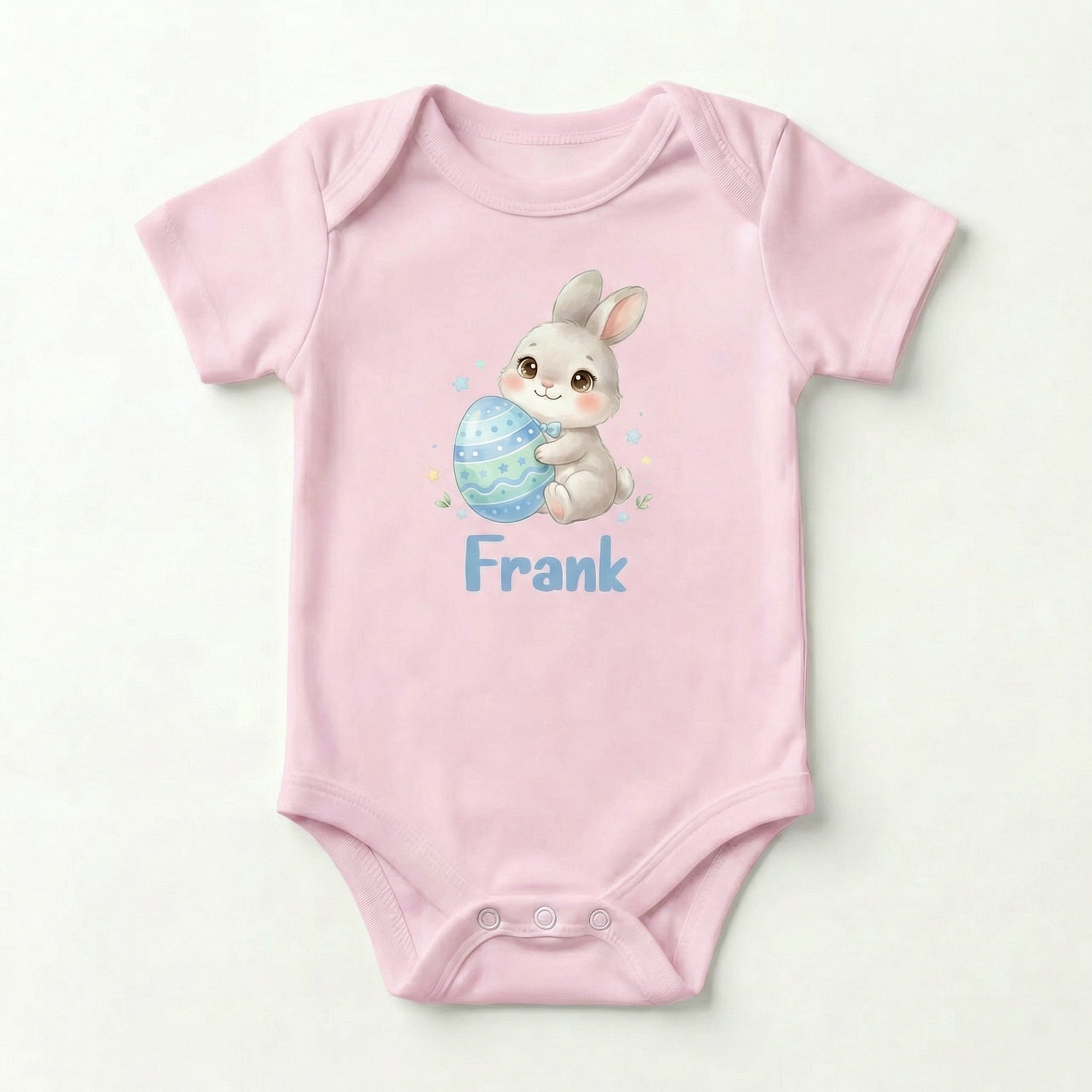 Personalized Graphic Bodysuit in Blue Easter Eggs