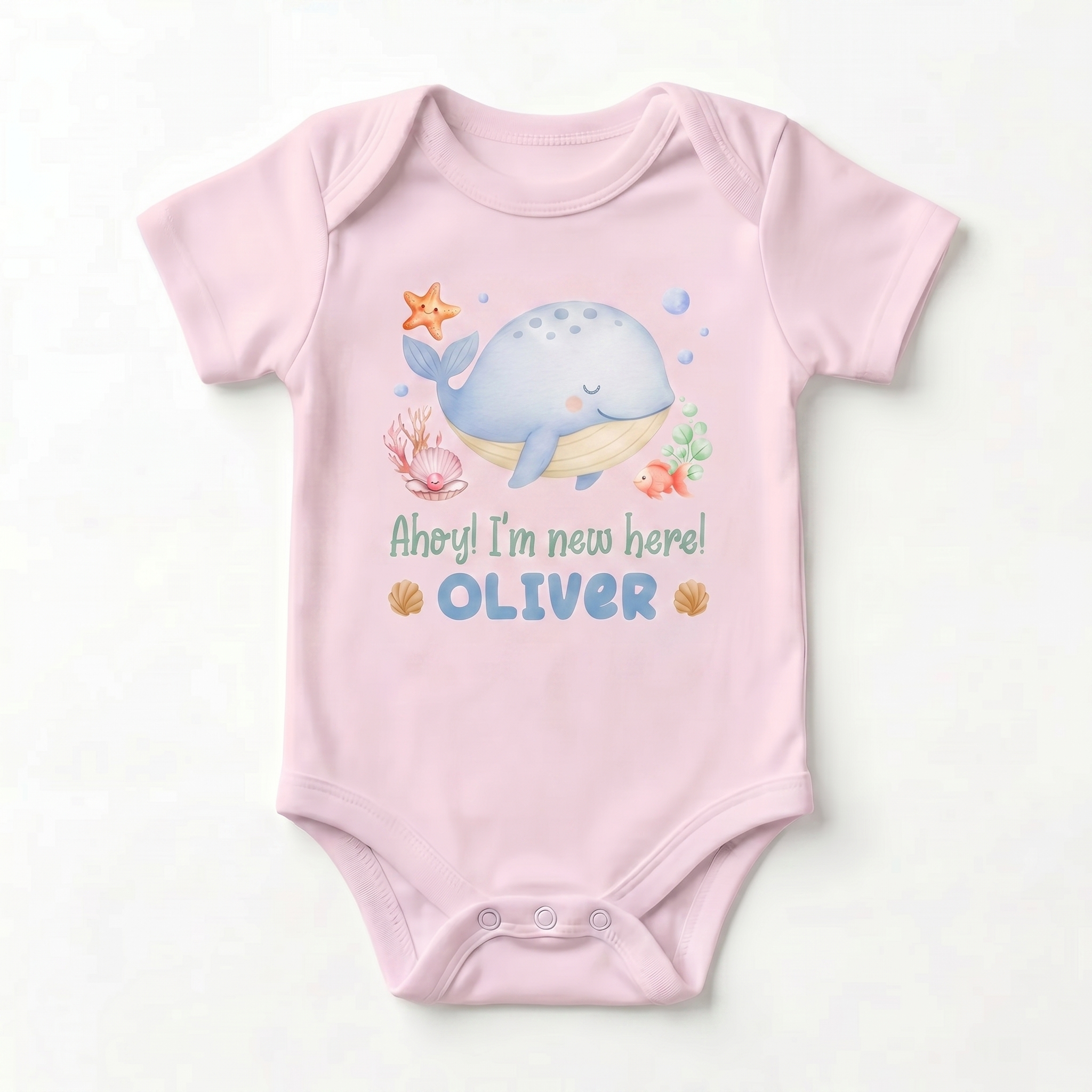 Personalized Graphic Bodysuit in Sea Animals