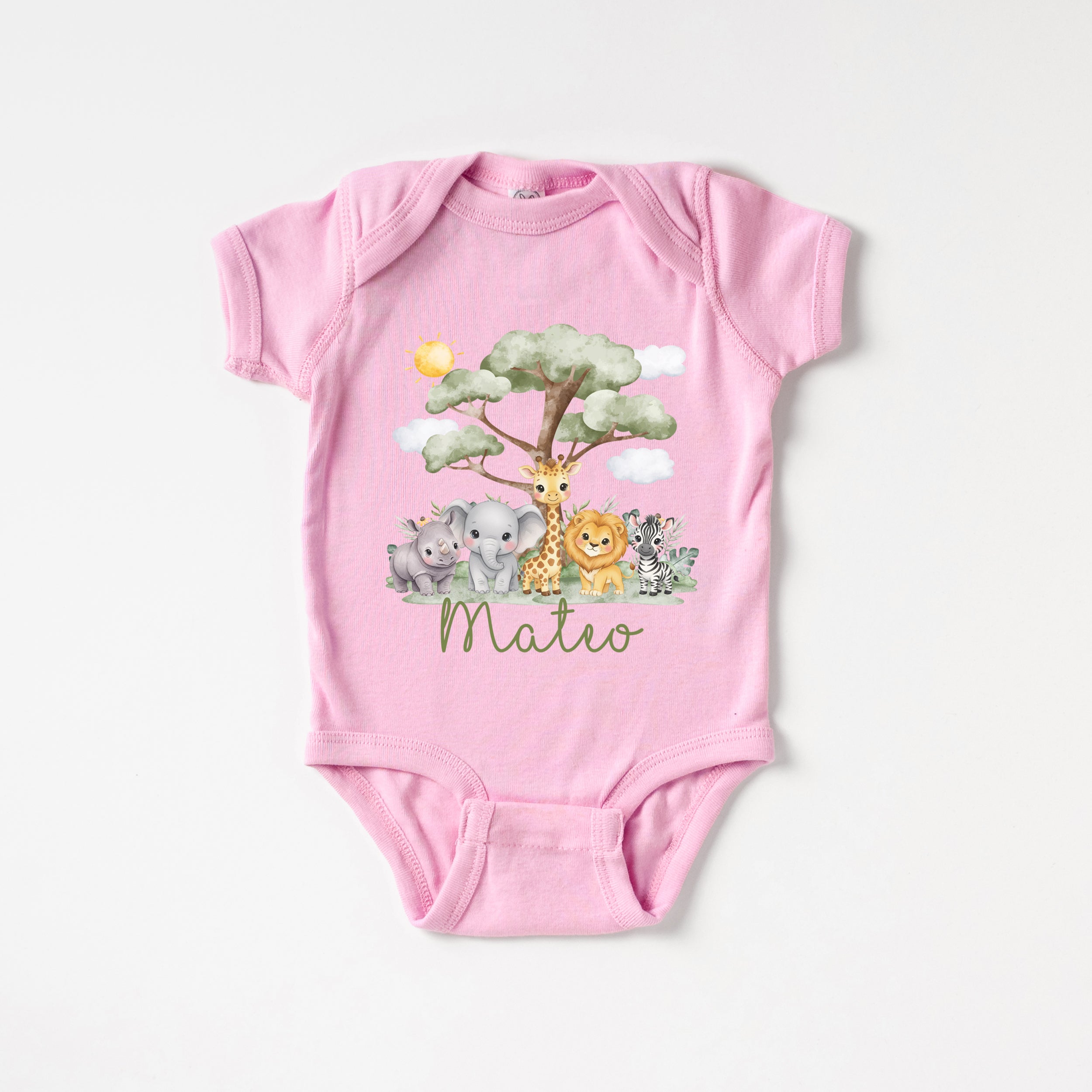 Personalized Graphic Bodysuit in Safari Animal
