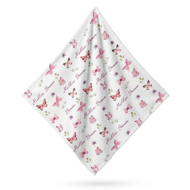Personalized Mini Lovey in Pink Butterfly