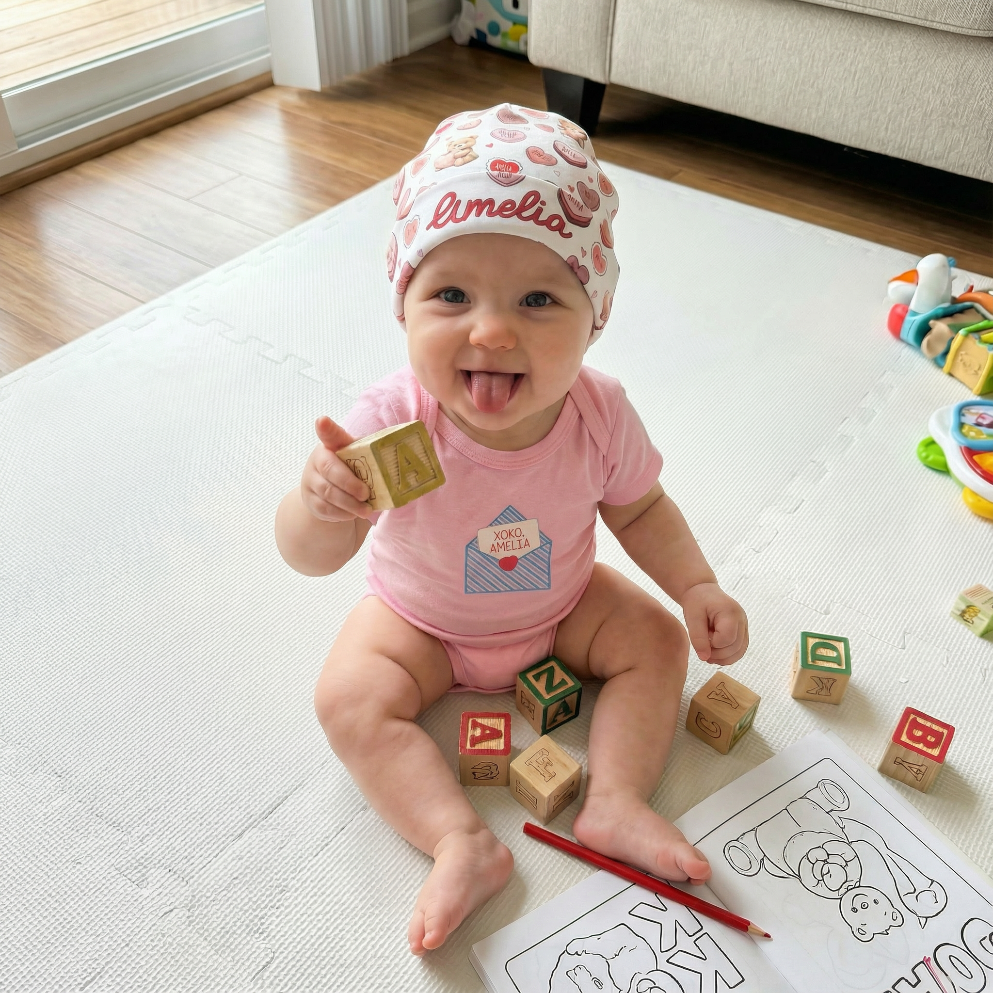 XOXO Letter Personalized Bodysuit