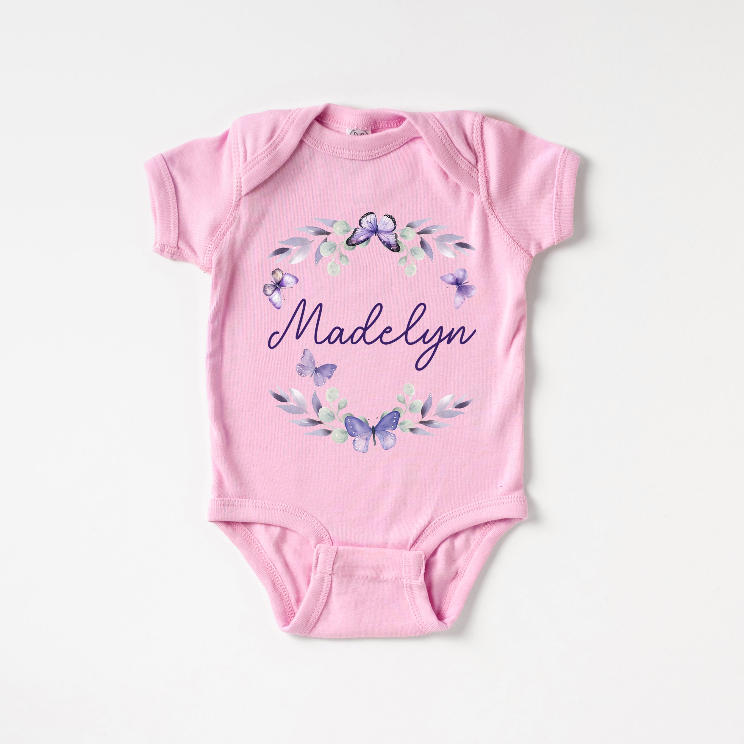 Personalized Bodysuit in Purple Butterfly