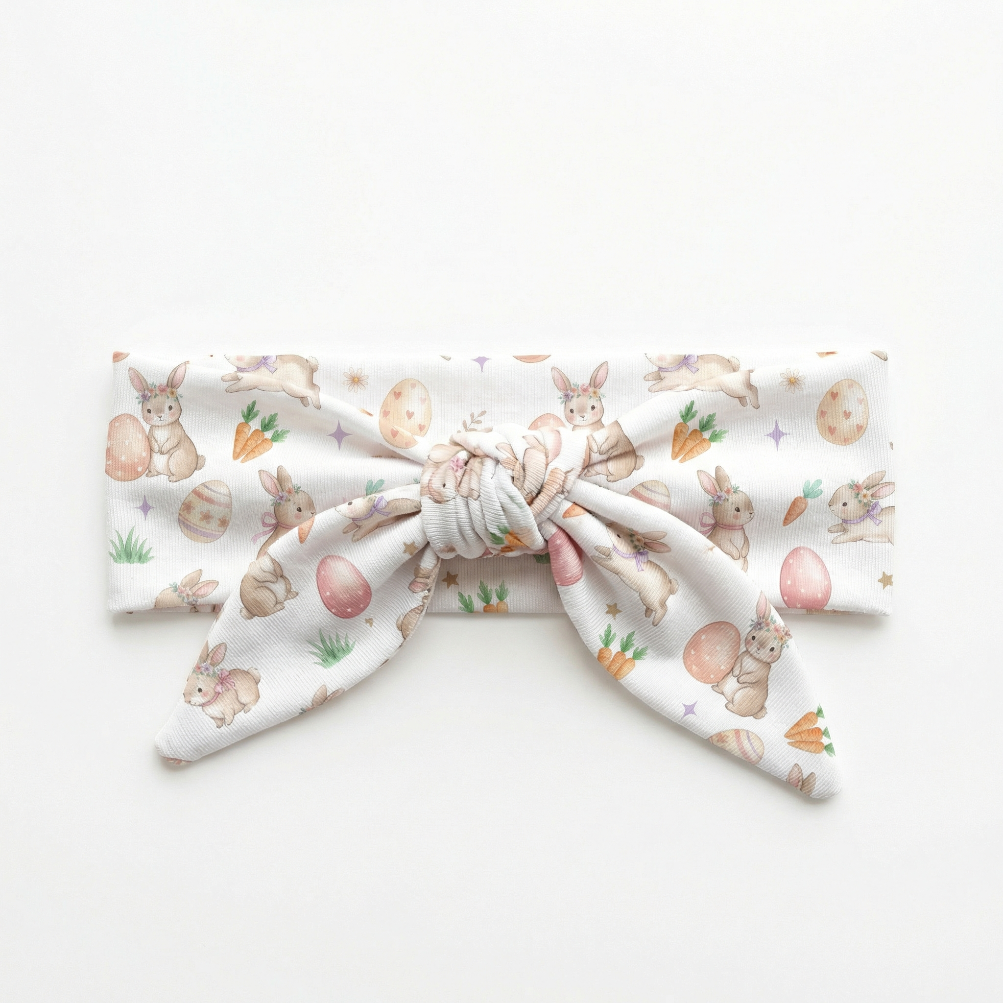 Personalized Knotted Headband in Pink Easter Eggs