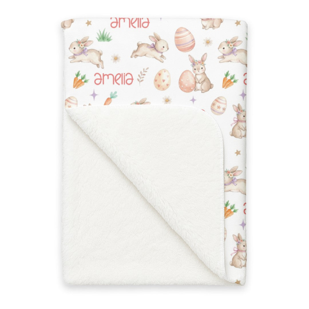 Personalized Blanket in Pink Easter Eggs