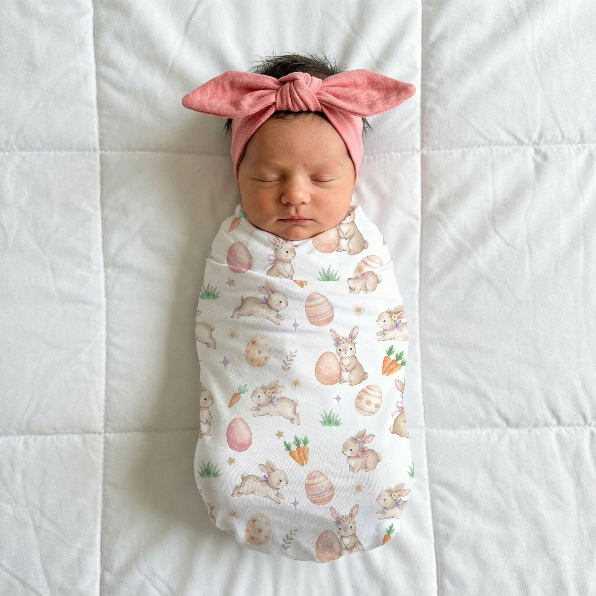 Personalized Knotted Headband in Coral Pink