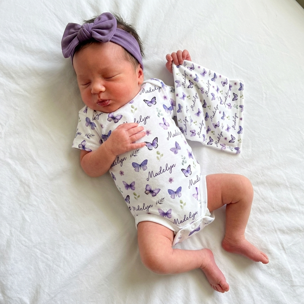 Personalized Mini Lovey in Purple Butterfly