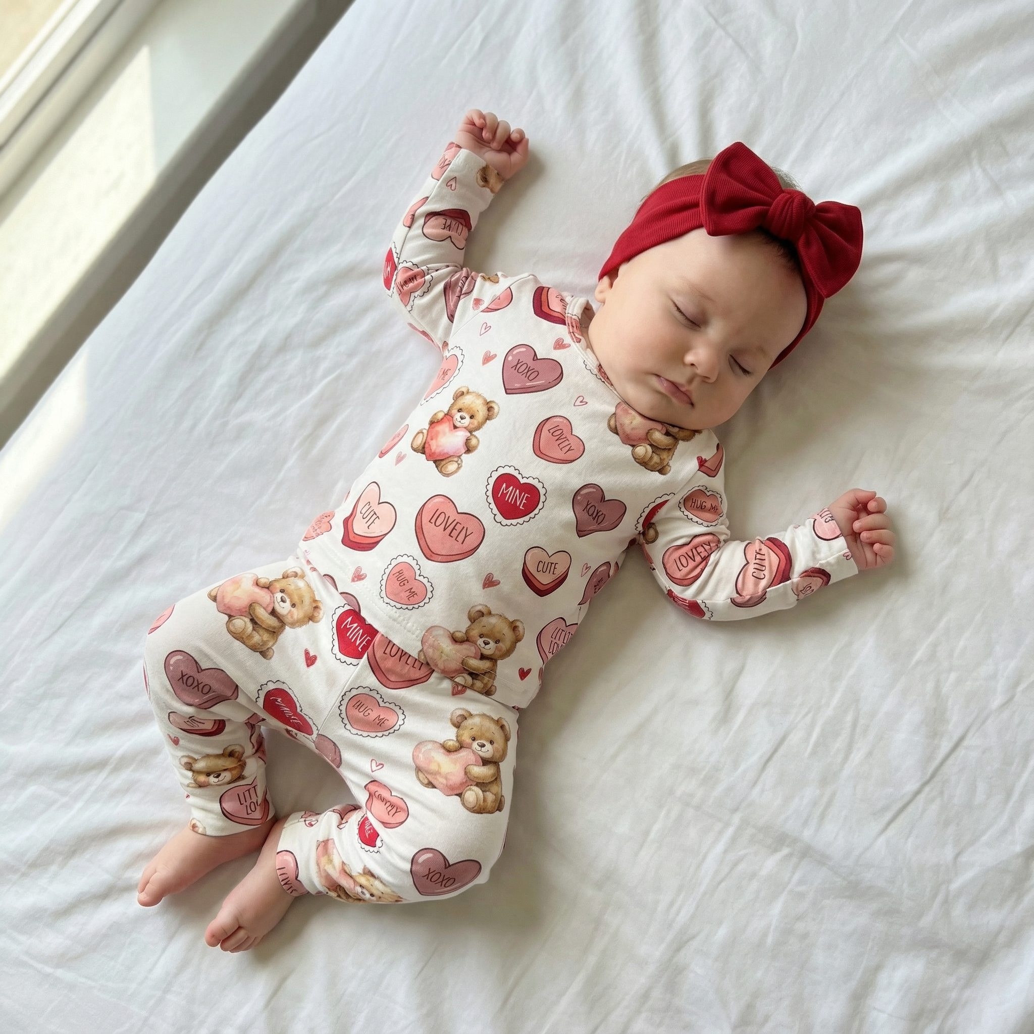 Pajama Set in Red Sweet Heart