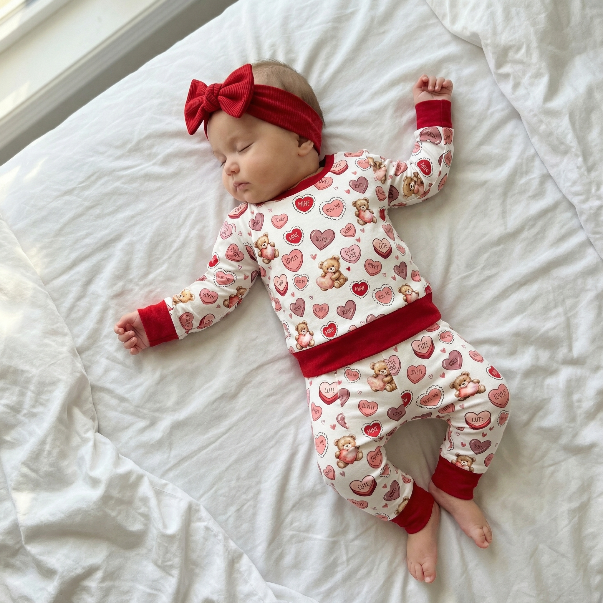 Pajama Set in Red Sweet Heart