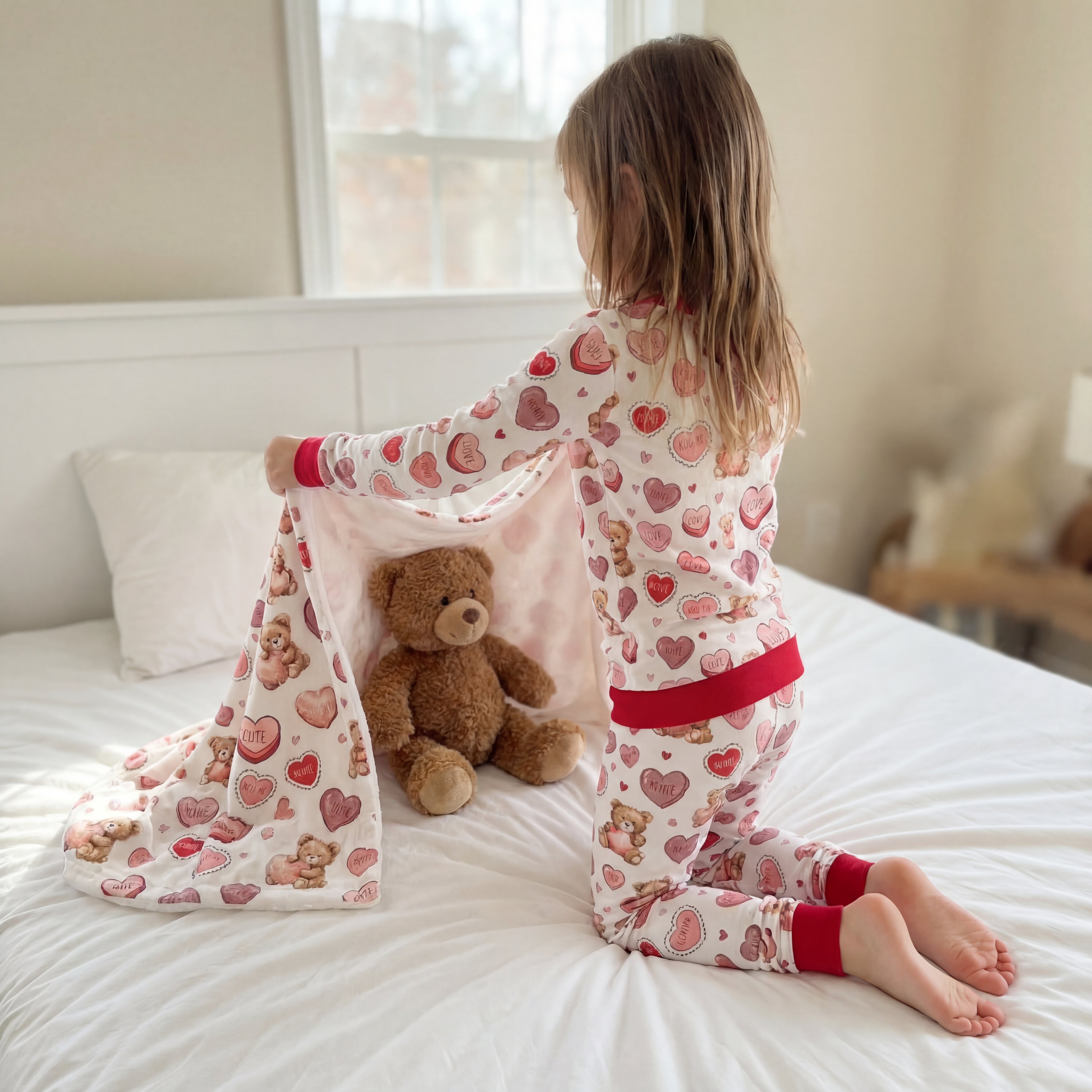 Pajama Set in Red Sweet Heart