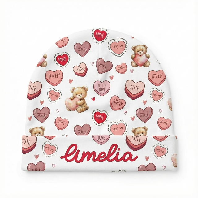 Personalized Beanie in Red Sweet Heart