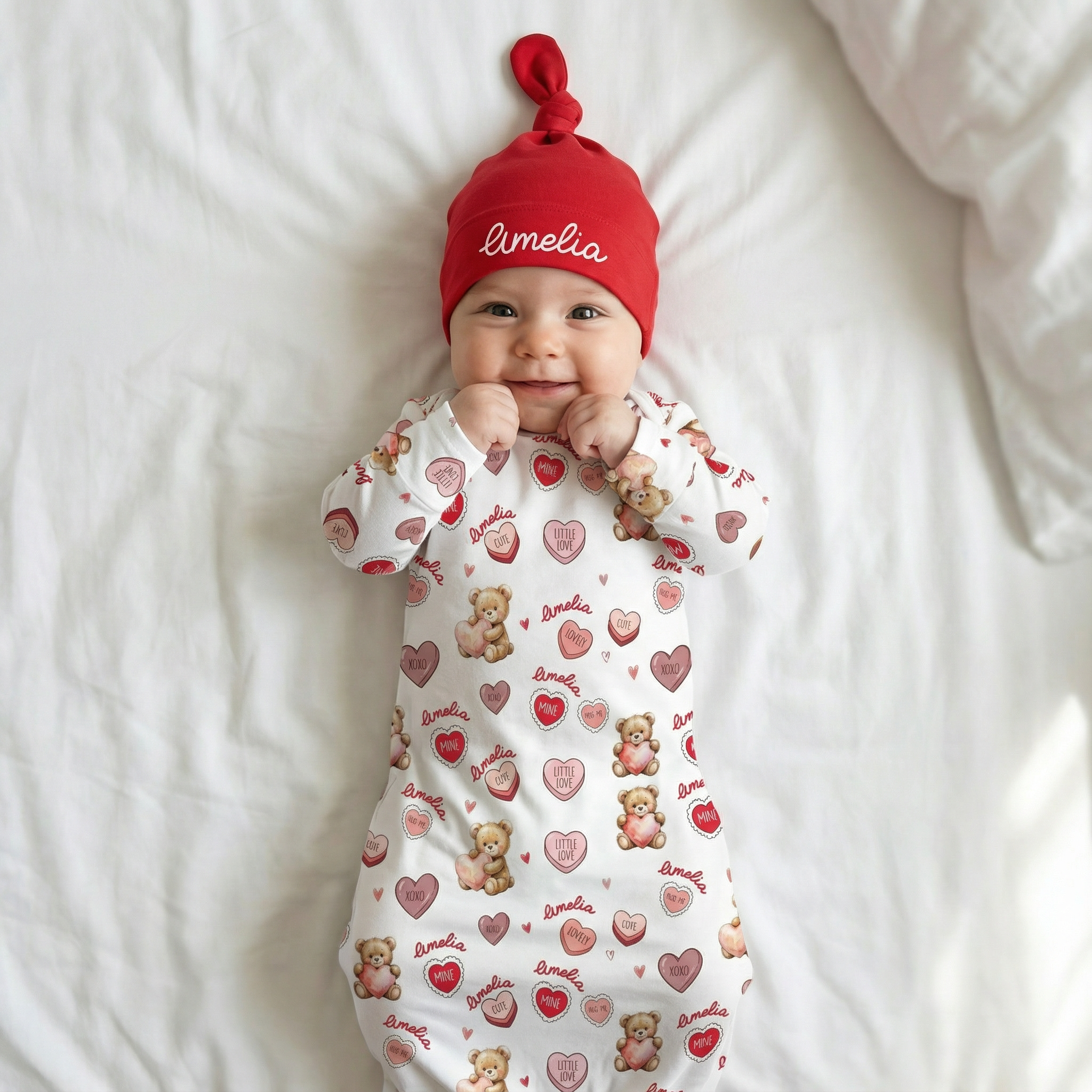Personalized Sleep Gown in Red Sweet Heart