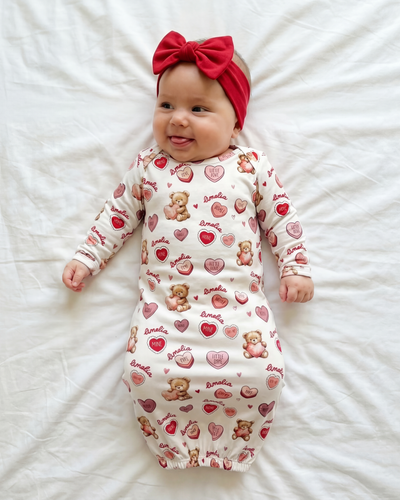 Personalized Sleep Gown in Red Sweet Heart