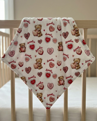 Personalized Mini Lovey in Red Sweet Heart