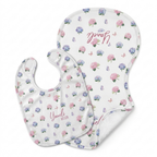 Personalized Bib And Burp in Purple Hydrangea