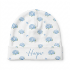 Personalized Beanie in Blue Hydrangea