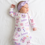 Personalized Newborn Sleep Gown in Blush Boo