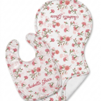 Personalized Bib And Burp in Carnation