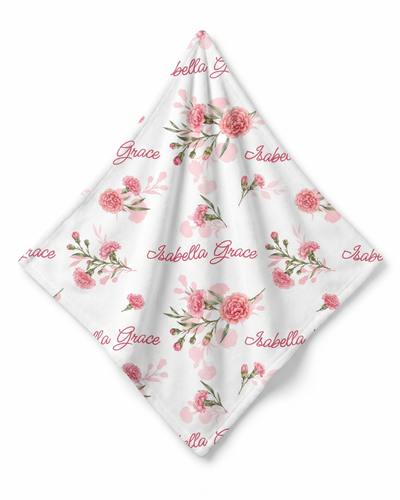 Personalized Mini Lovey in Carnation