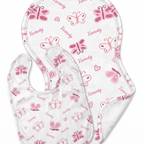 Personalized Bib And Burp in Dreamy Flutter