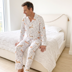 Long-Sleeved Men's Pajama Set in Forest Besties