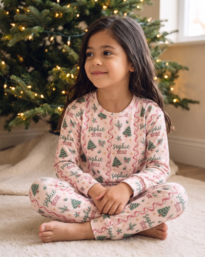 Personalized Two Piece Pajama Set in Sweetly Trimmed