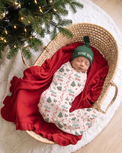 Personalized Swaddle in Sweetly Trimmed