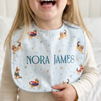 Personalized Bib And Burp in Winter Wag