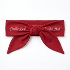 Personalized Knotted Headband in Cranberry