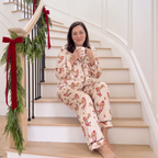 Long Sleeve Women's Pajama Set in Santa's Joyride