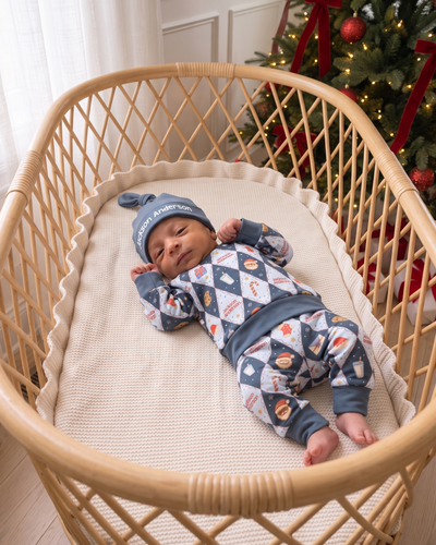 Personalized Pajama Set in Dear Santa Blue