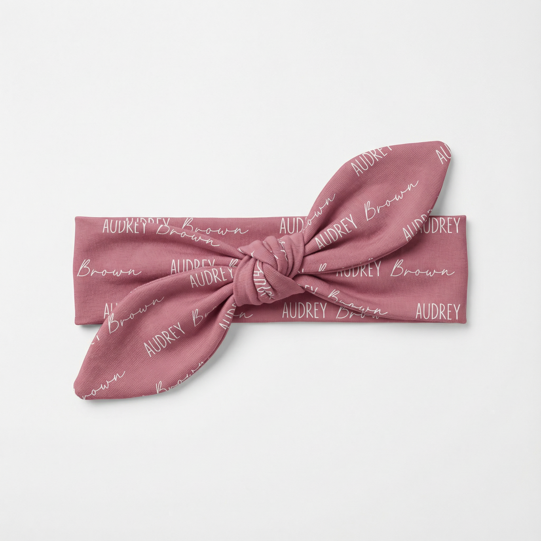 Personalized Knotted Headband Font Duo in Rosewood