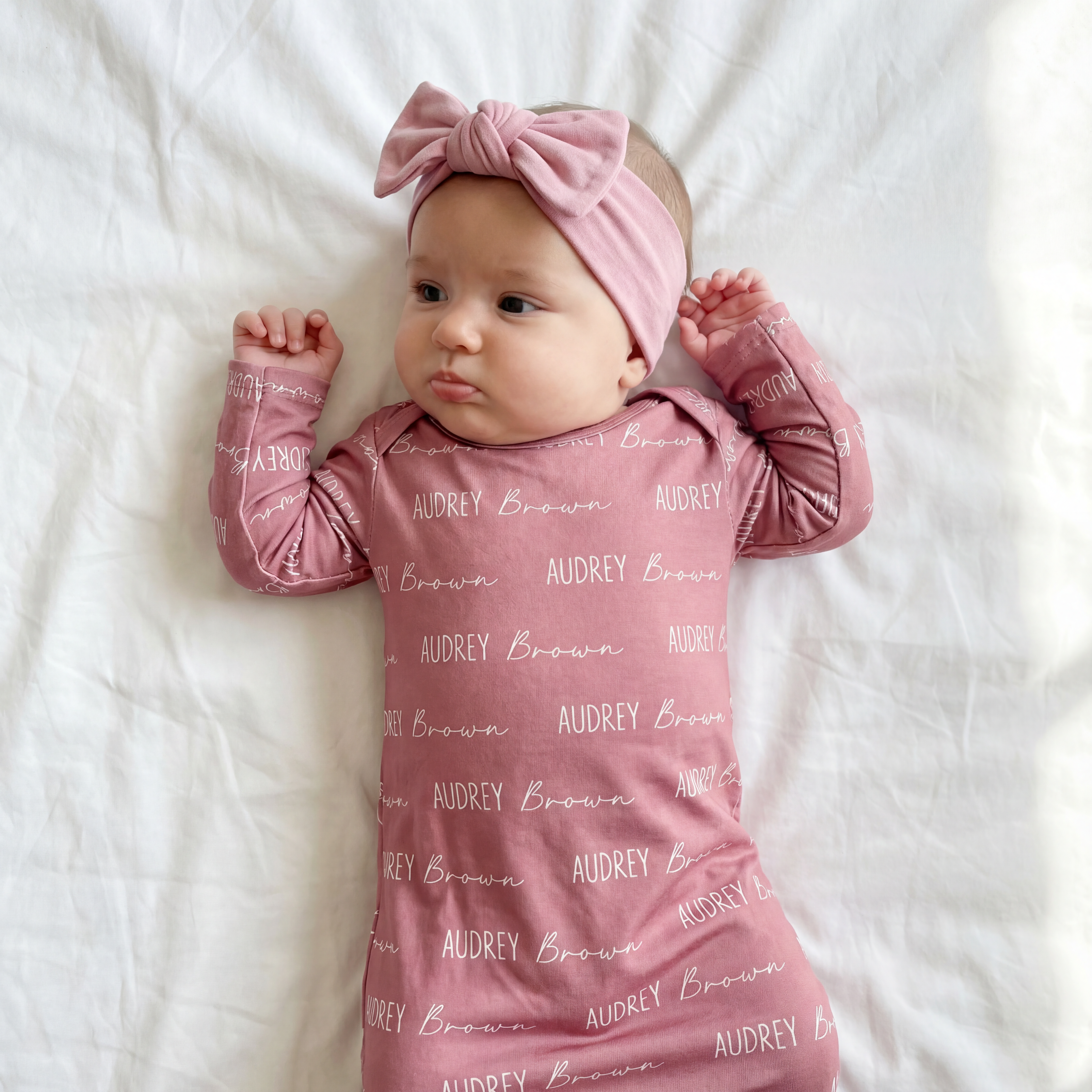 Personalized Sleep Gown Font Duo in Rosewood