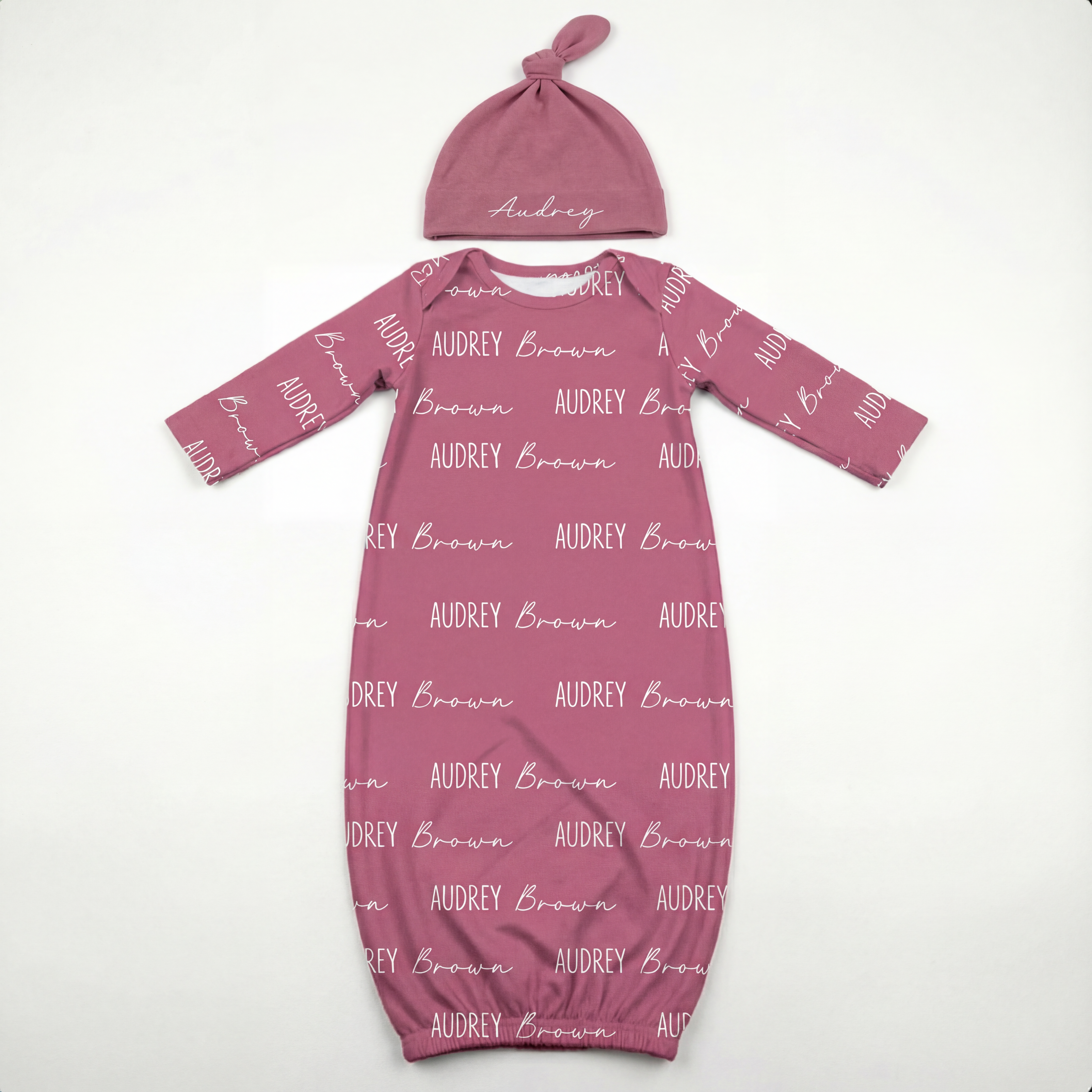 Personalized Sleep Gown Font Duo in Rosewood