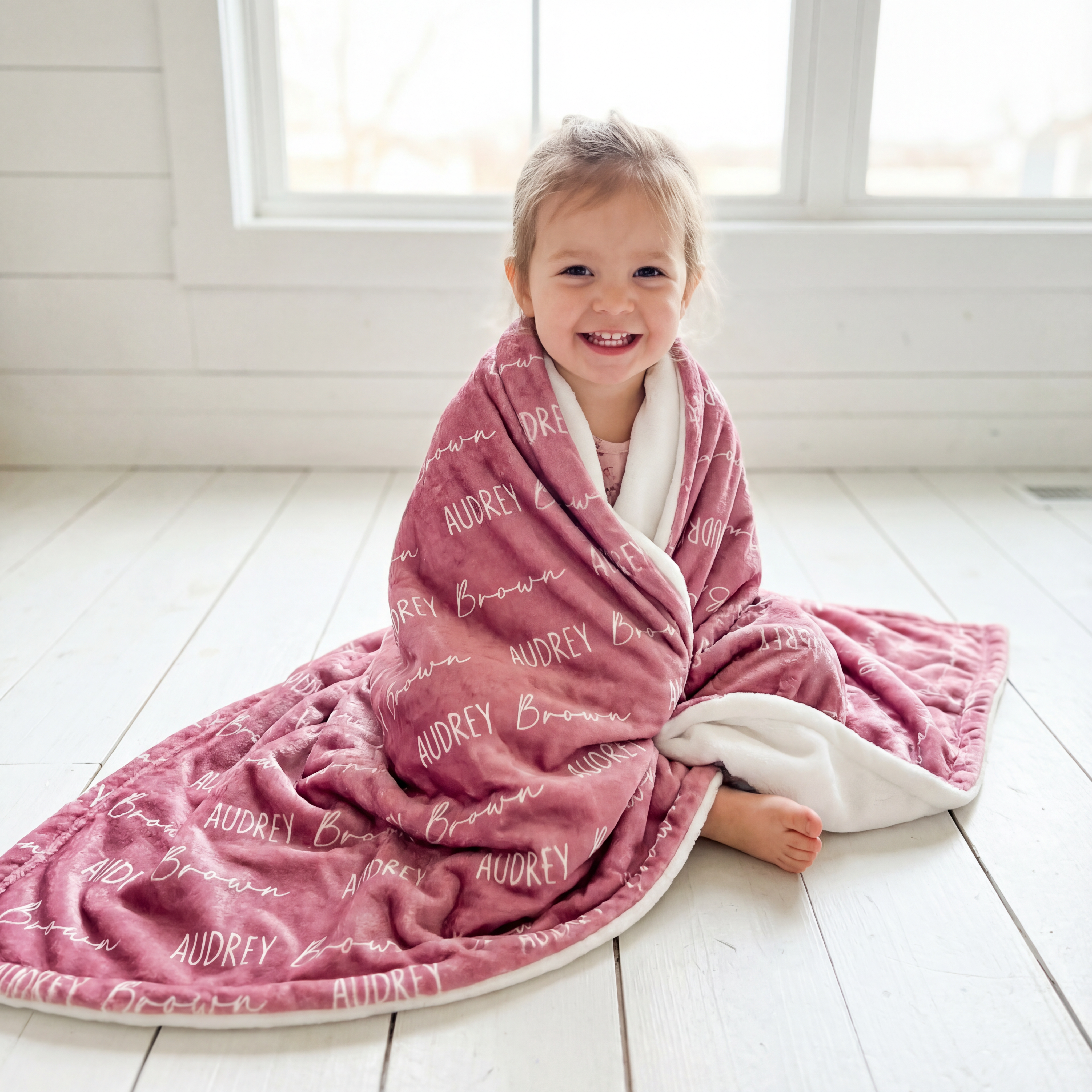 Personalized Minky Blanket Font Duo in Rosewood