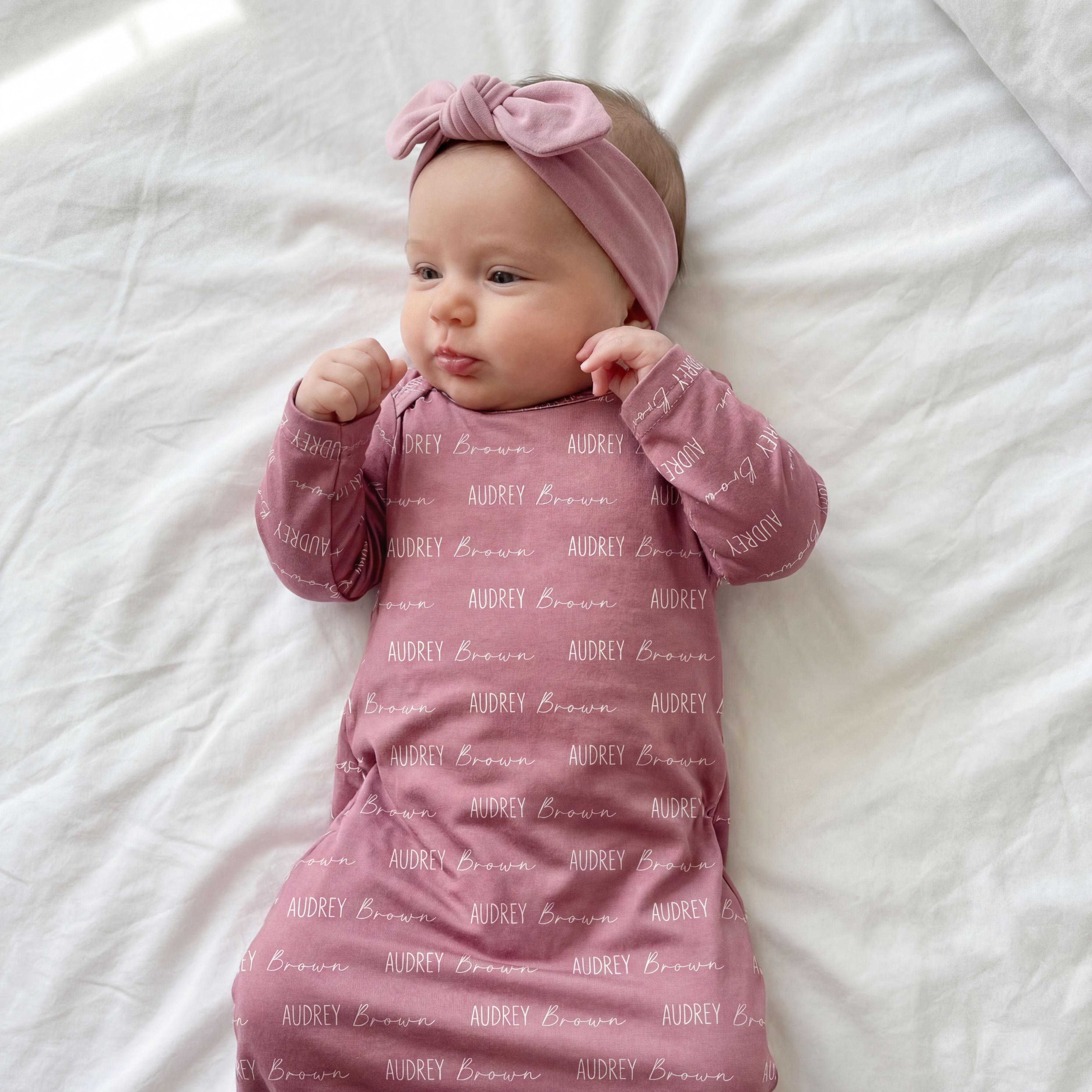 Personalized Sleep Gown Font Duo in Rosewood