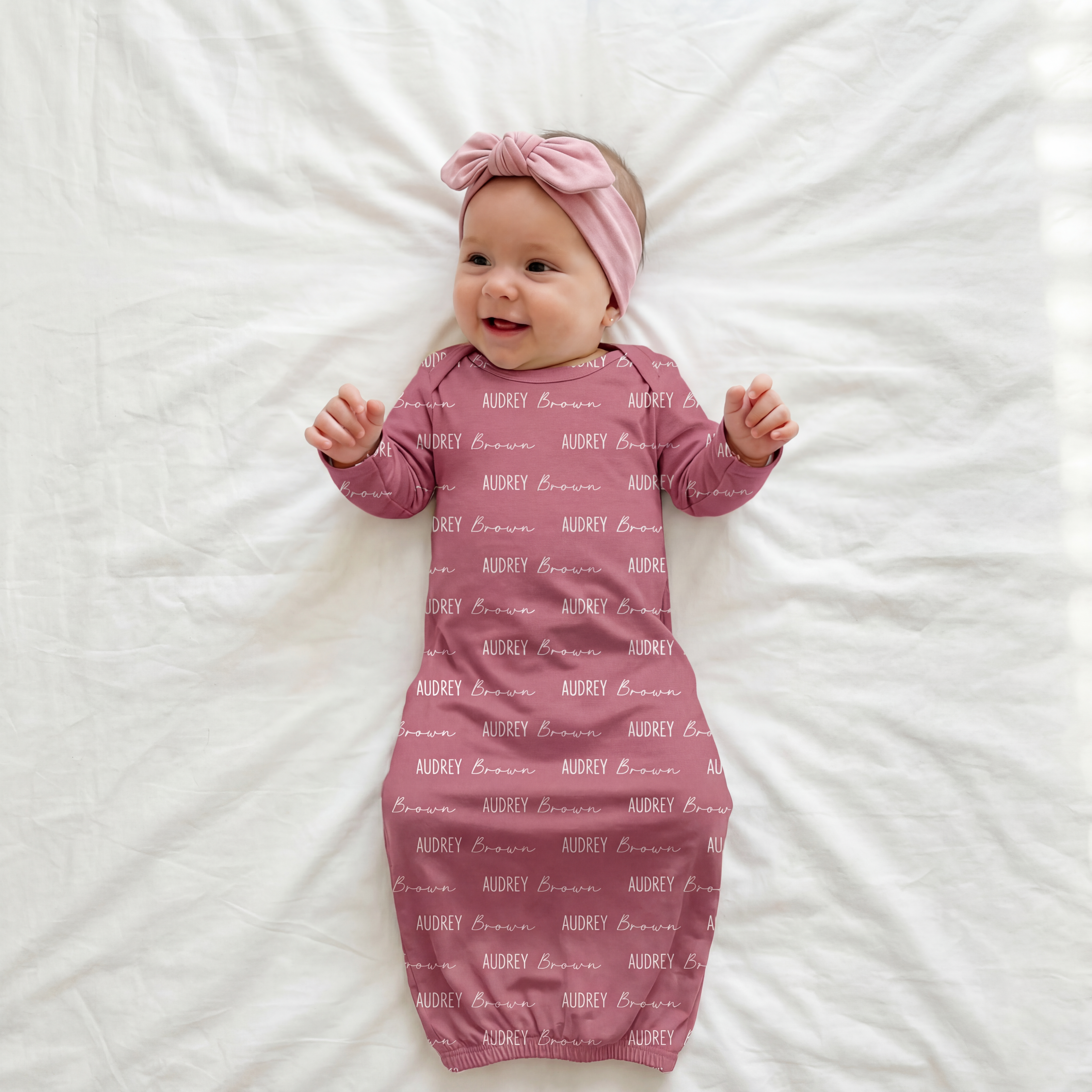 Personalized Sleep Gown Font Duo in Rosewood