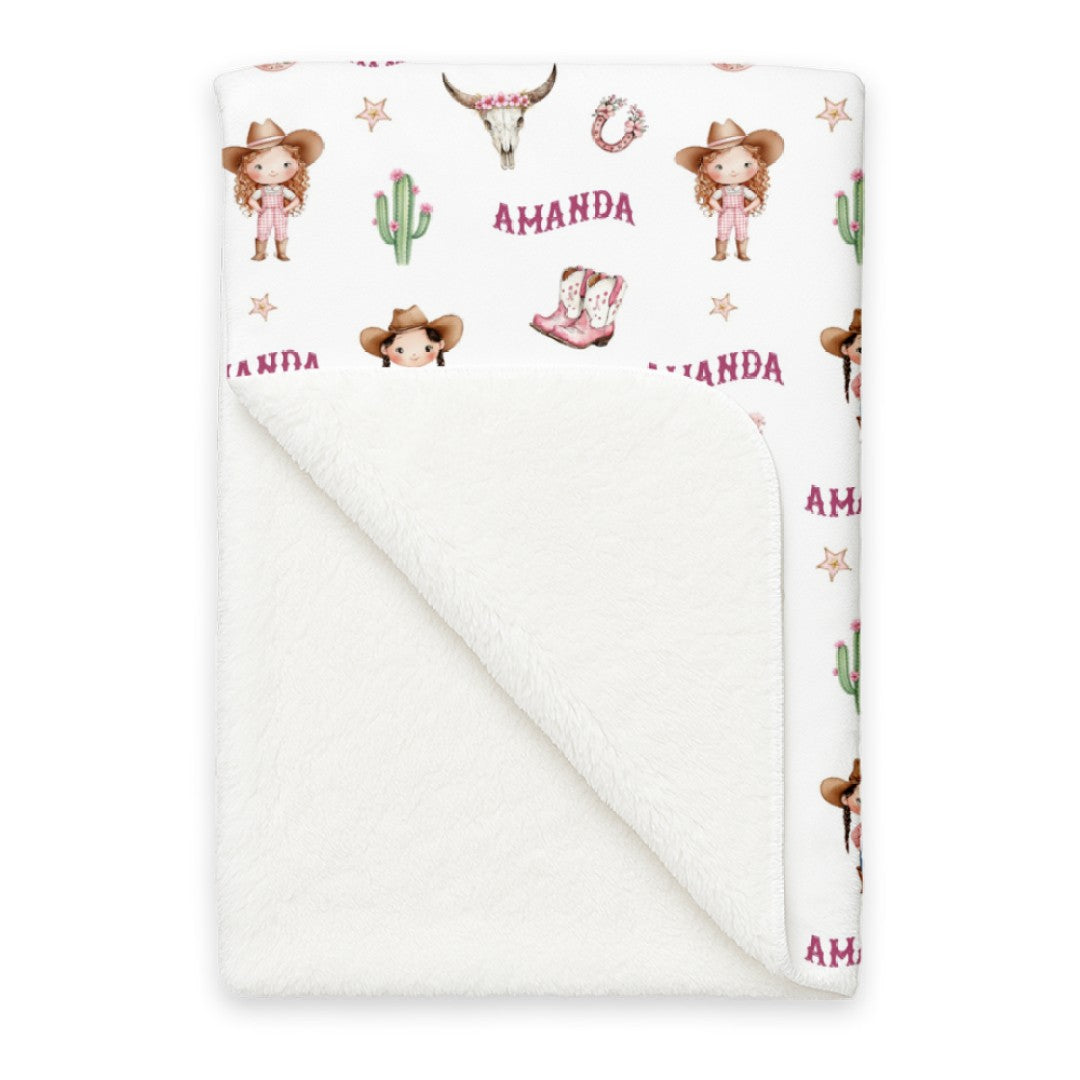 Personalized Blanket in Western Girl