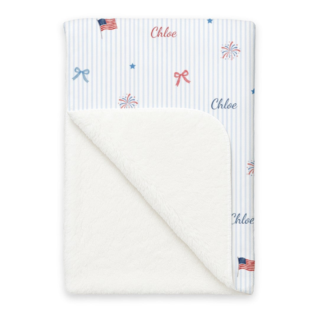 Personalized Blanket in Patriotic