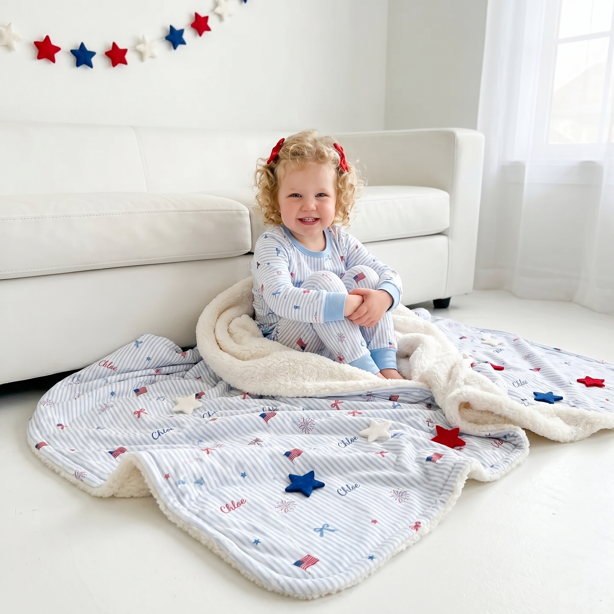 Personalized Blanket in Patriotic
