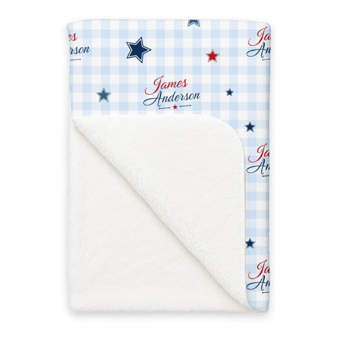 Personalized Blankets in Red, Blue and Star