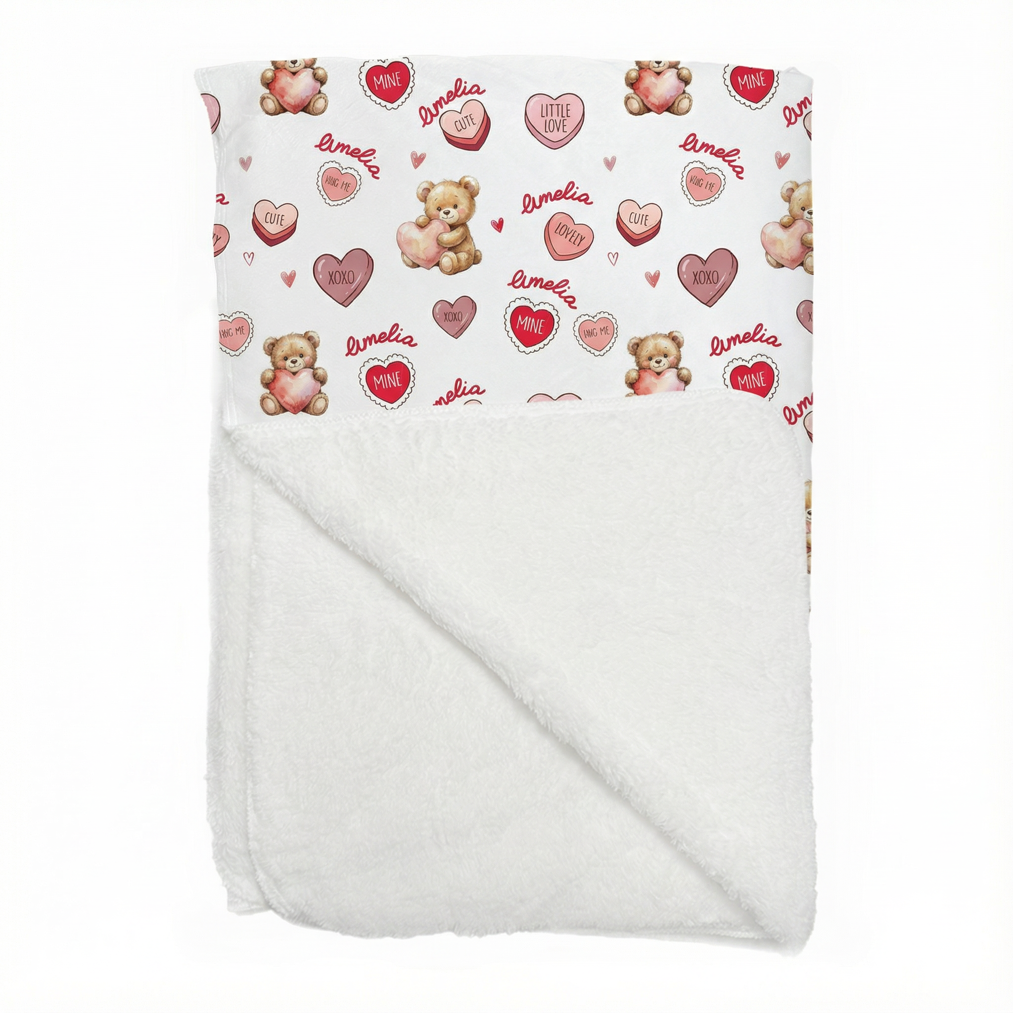 Personalized Blanket in Red Sweet Heart