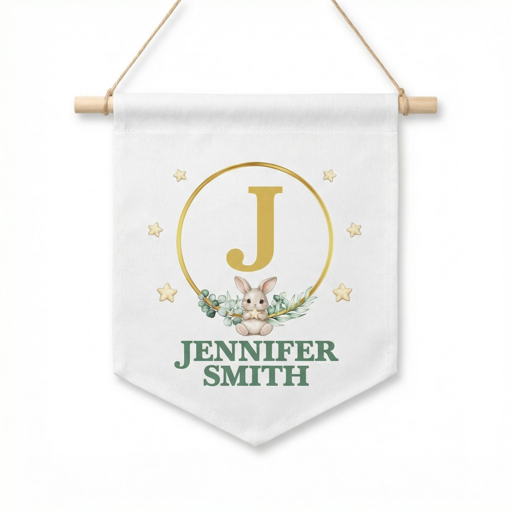 Personalized Pennant in Bunny Garden
