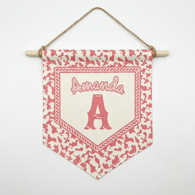 Personalized Shield Pennants in Western Girl