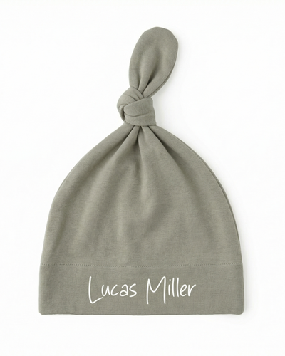 Personalized Knotted Hat in Smoke