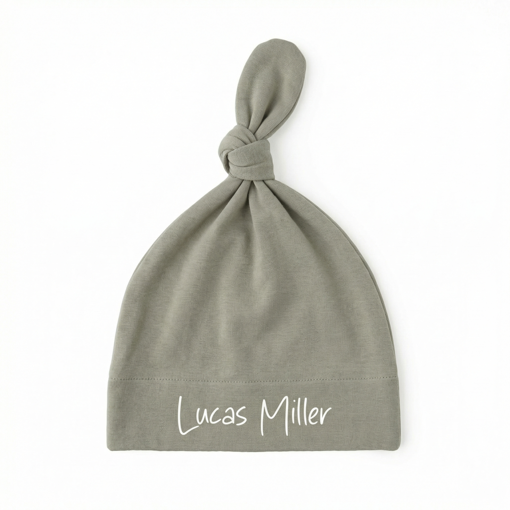 Personalized Knotted Hat in Smoke